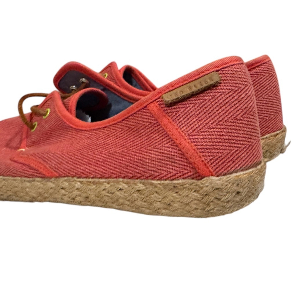 Ted Baker Men's Drilll3 Espadrille Lace-Up Red/Tan Size 10 - Picture 7 of 9